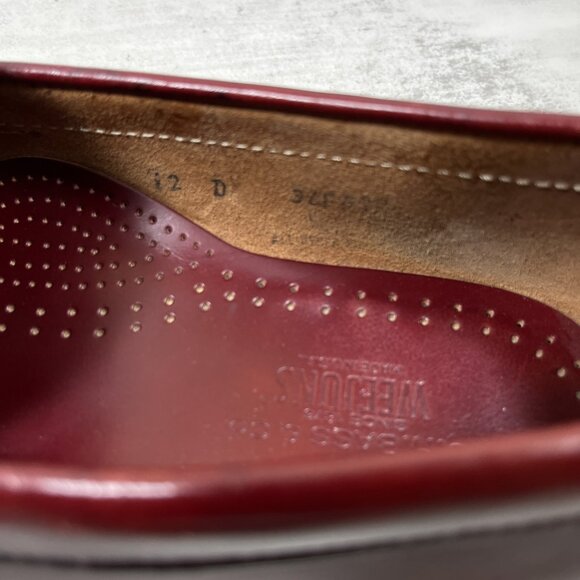 GH Bass & Co Weejuns USA Made Leather Penny Loafers - Men's Size 12 - Burgundy - Picture 9 of 9